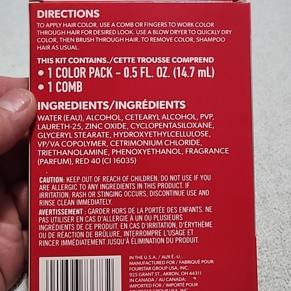 Raspberry Red Temporary Hair Dye - Picture 2 of 2